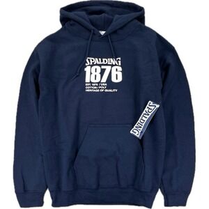 SPALDING Hoodie Men's Size S Blue Cotton/Poly‎ Fleece Heritage 1876 Edition NWT